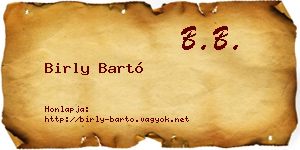 Birly Bartó névjegykártya