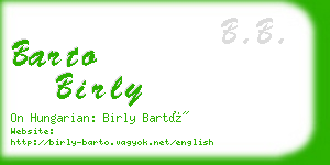 barto birly business card